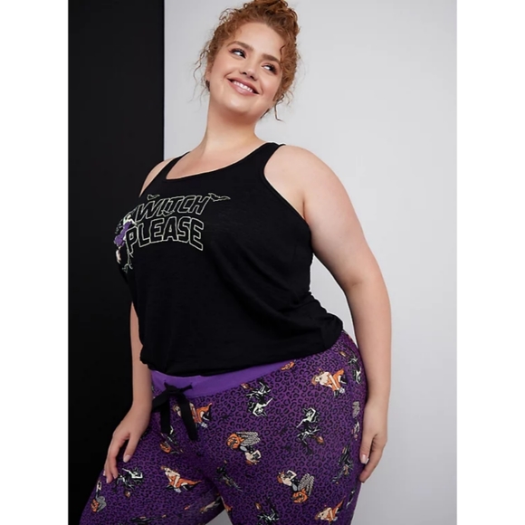 Torrid Foxy Full Length Sleep Legging Witchy Black/Purple PLUS 2X NWT 18378251 - Picture 3 of 8